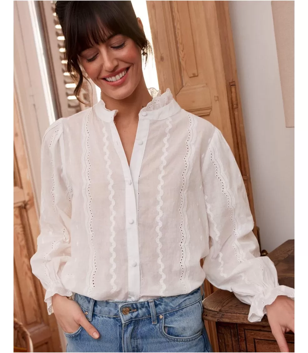 BLUSAS Y CAMISAS>Polin et moi Blusa Botones Dorita blanco