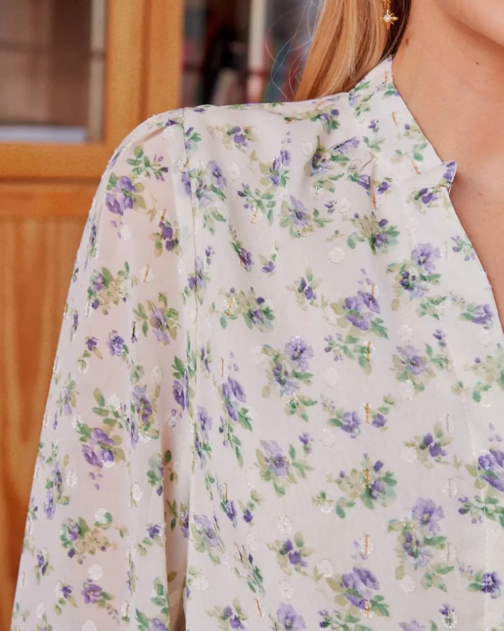 BLUSAS Y CAMISAS>Polin et moi Blusa Flores Samantha lavanda