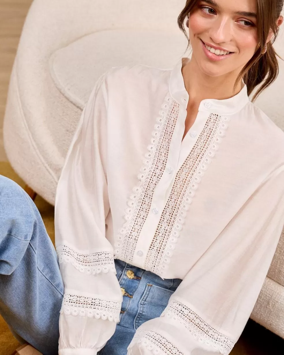 BLUSAS Y CAMISAS>Polin et moi Blusa Mangas Dorintia BLANCO