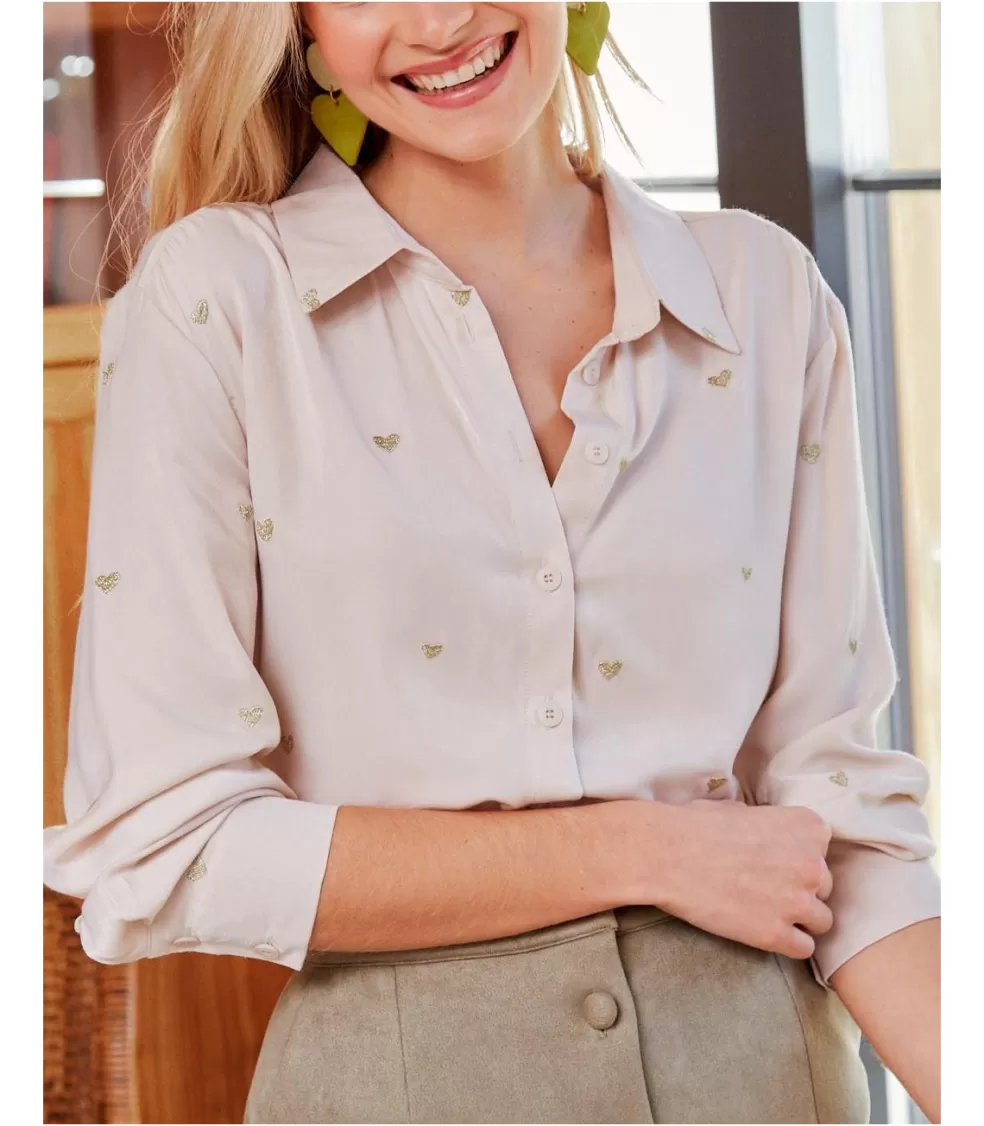 BLUSAS Y CAMISAS>Polin et moi Camisa Corazón Romy BEIGE