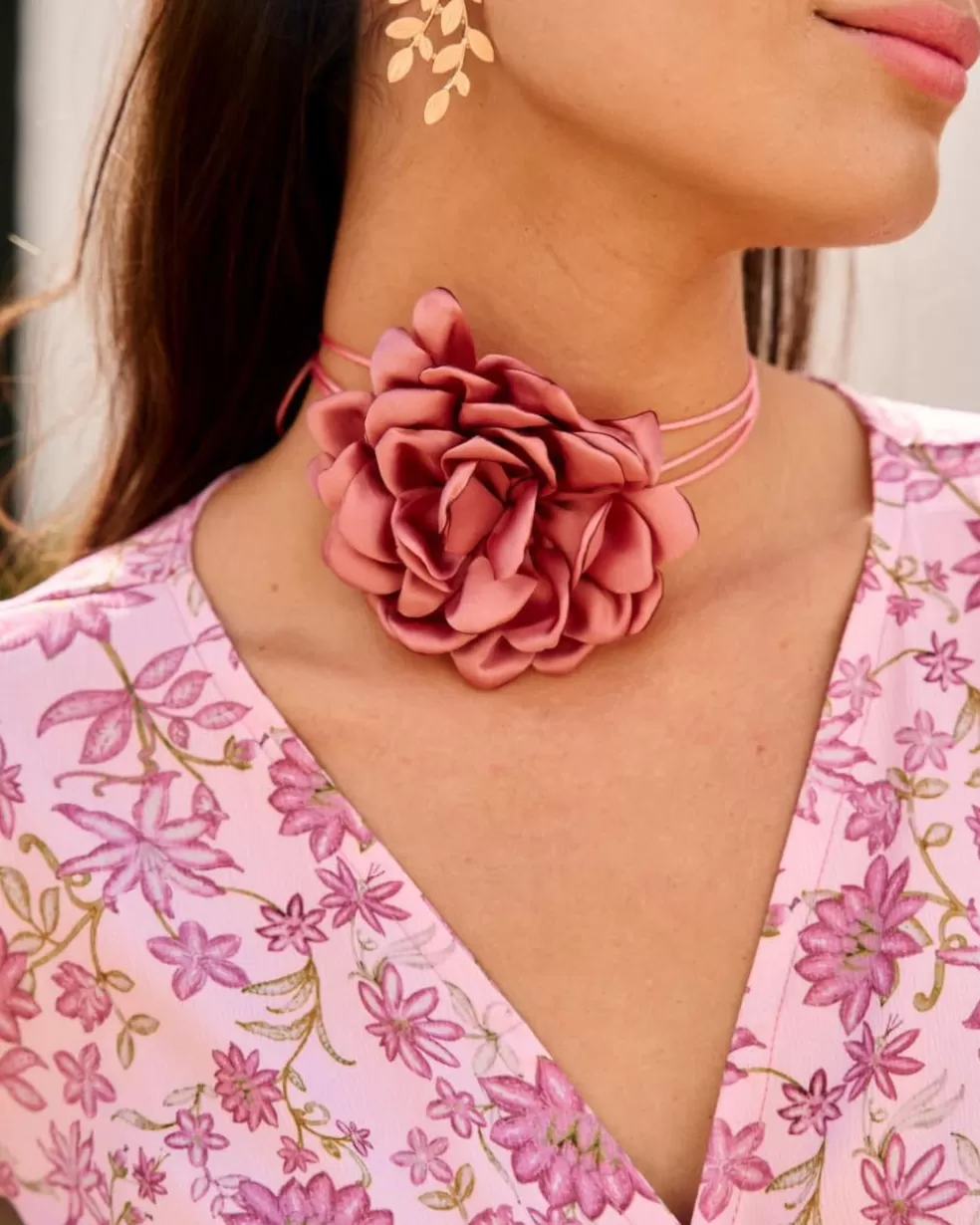 BISUTERÍA | FERIA>Polin et moi Chocker Tela Ailara Rosa