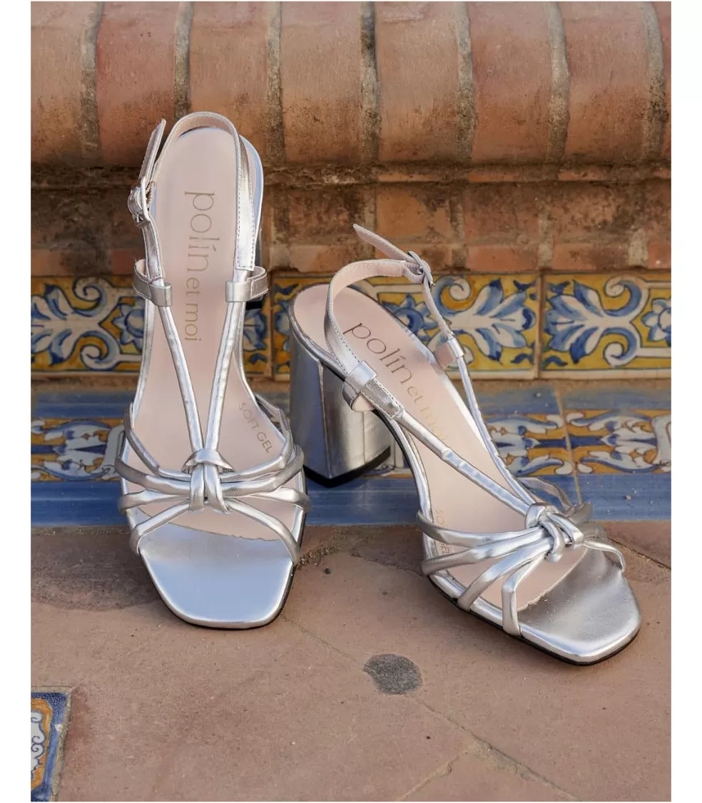 SANDALIAS | CALZADO>Polin et moi Sandalia Nudo Milana plata/plomo