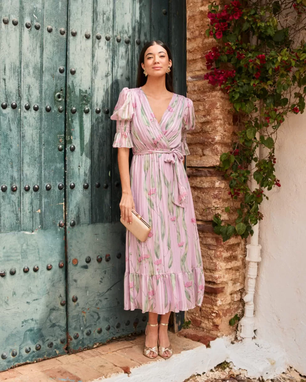 VESTIDOS INVITADA>Polin et moi Vestido Flores Albertia Rosa