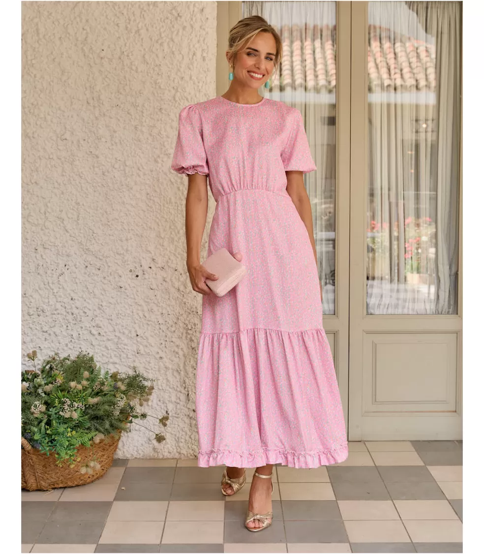 FERIA | VESTIDOS INVITADA>Polin et moi Vestido Midi Aimée Rosa