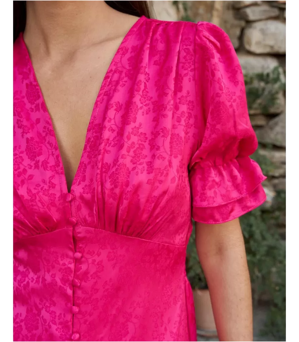 FERIA | VESTIDOS INVITADA>Polin et moi Vestido Midi Ula Fucsia