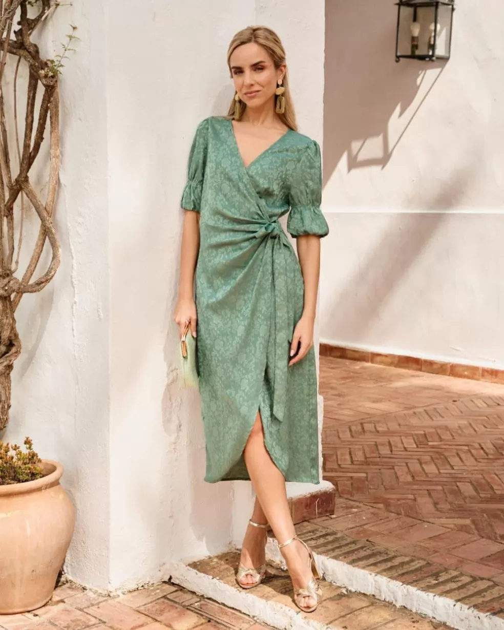 FERIA | VESTIDOS INVITADA>Polin et moi Vestido Midi Yara Eucalipto