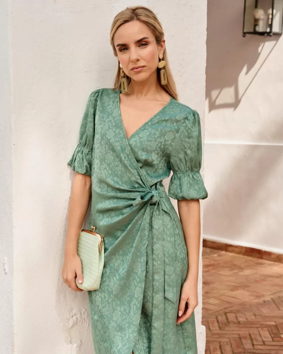 FERIA | VESTIDOS INVITADA>Polin et moi Vestido Midi Yara Eucalipto